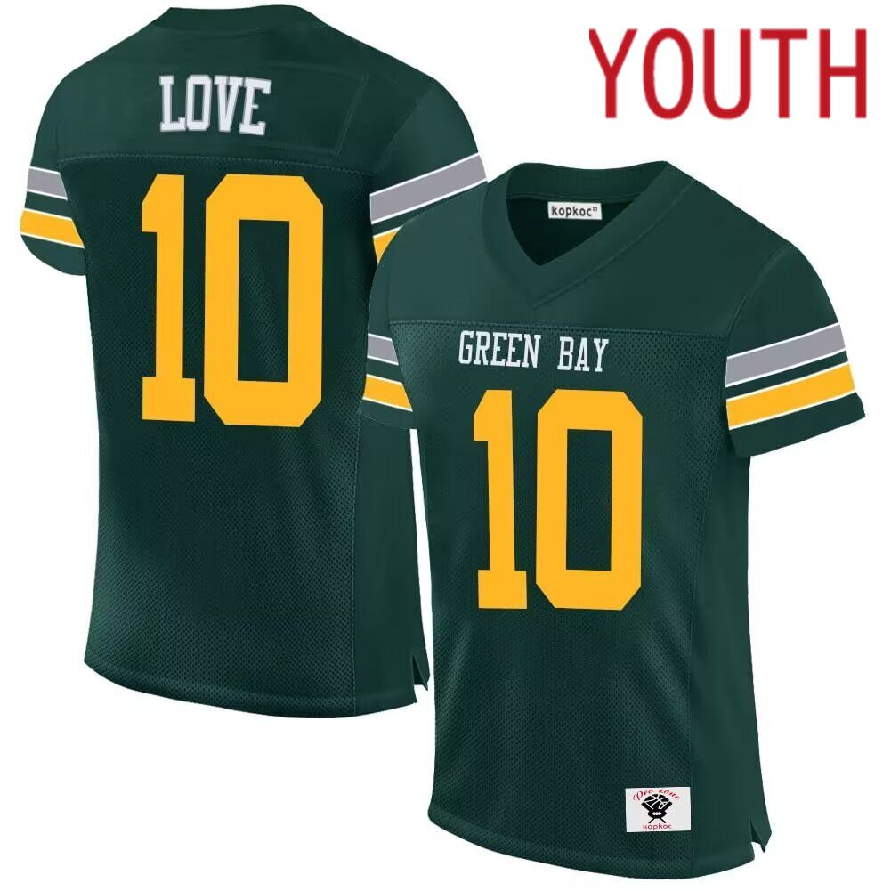 Youth  Green Bay Packers #10 Love Nike green limited 2024 NFL throwback Jersey->women nfl jersey->Women Jersey